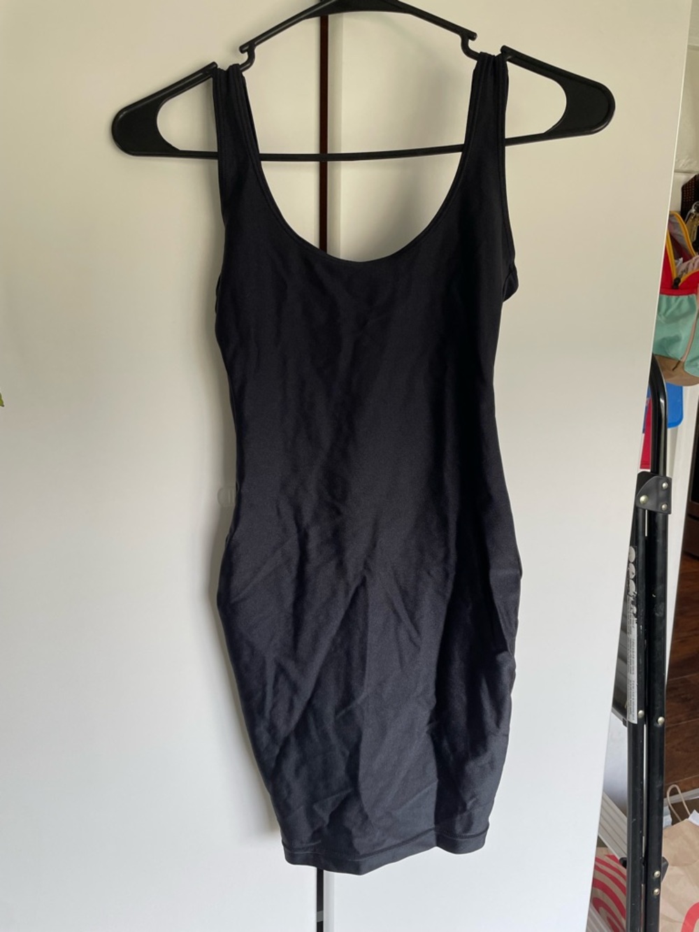 American Apparel Black Scoop Neck Mini Dress